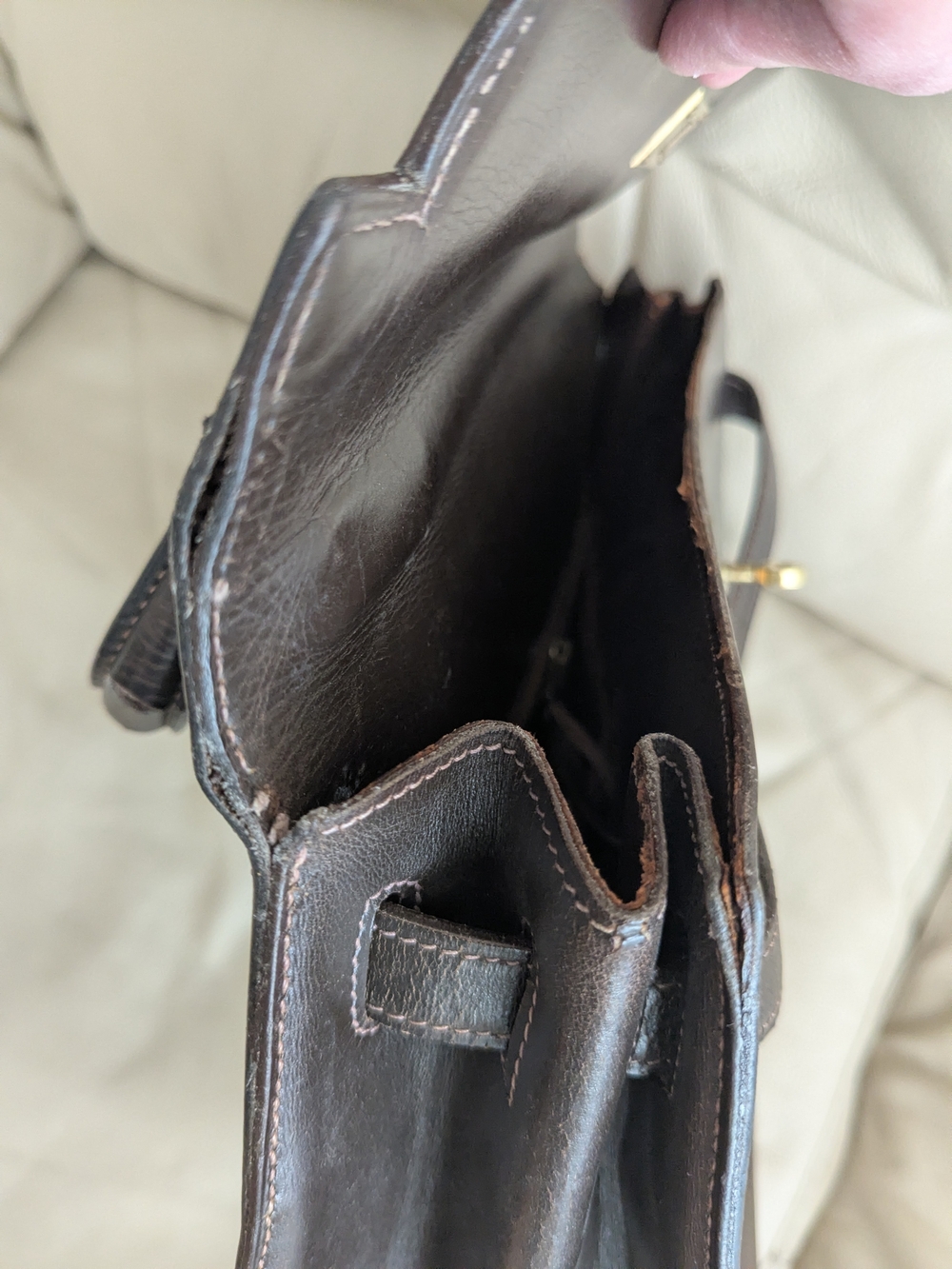 HERMES Kelly 32 1966 Bonwit Teller Brown Box Leather Bag eBay Authenthificated - Picture 14 of 16